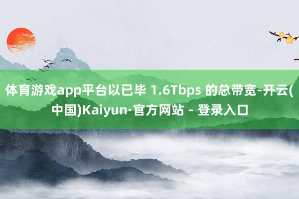 体育游戏app平台以已毕 1.6Tbps 的总带宽-开云(中国)Kaiyun·官方网站 - 登录入口