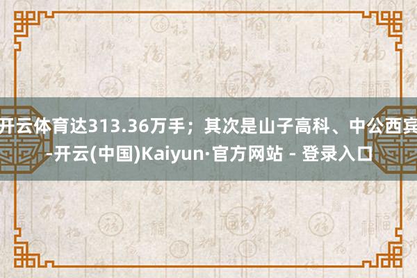 开云体育达313.36万手；其次是山子高科、中公西宾-开云(中国)Kaiyun·官方网站 - 登录入口