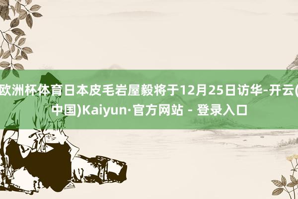 欧洲杯体育日本皮毛岩屋毅将于12月25日访华-开云(中国)Kaiyun·官方网站 - 登录入口