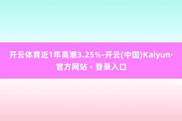 开云体育近1年高潮3.25%-开云(中国)Kaiyun·官方网站 - 登录入口