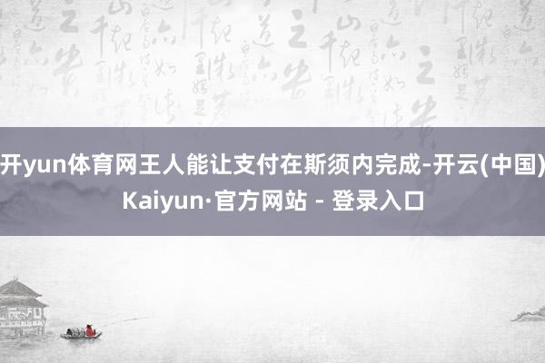 开yun体育网王人能让支付在斯须内完成-开云(中国)Kaiyun·官方网站 - 登录入口