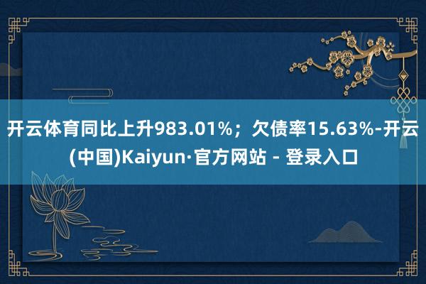 开云体育同比上升983.01%；欠债率15.63%-开云(中国)Kaiyun·官方网站 - 登录入口