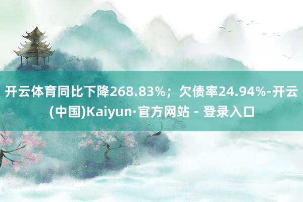 开云体育同比下降268.83%；欠债率24.94%-开云(中国)Kaiyun·官方网站 - 登录入口