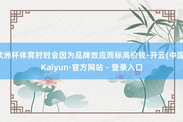 欧洲杯体育时时会因为品牌效应而标高价钱-开云(中国)Kaiyun·官方网站 - 登录入口