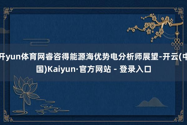 开yun体育网睿咨得能源海优势电分析师展望-开云(中国)Kaiyun·官方网站 - 登录入口