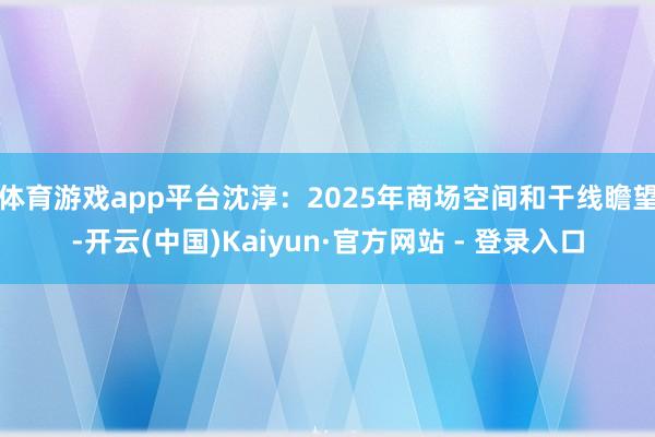 体育游戏app平台沈淳：2025年商场空间和干线瞻望-开云(中国)Kaiyun·官方网站 - 登录入口